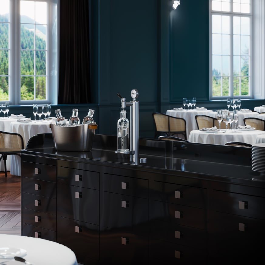 Fontaine à eau premium en restauration gastronomique